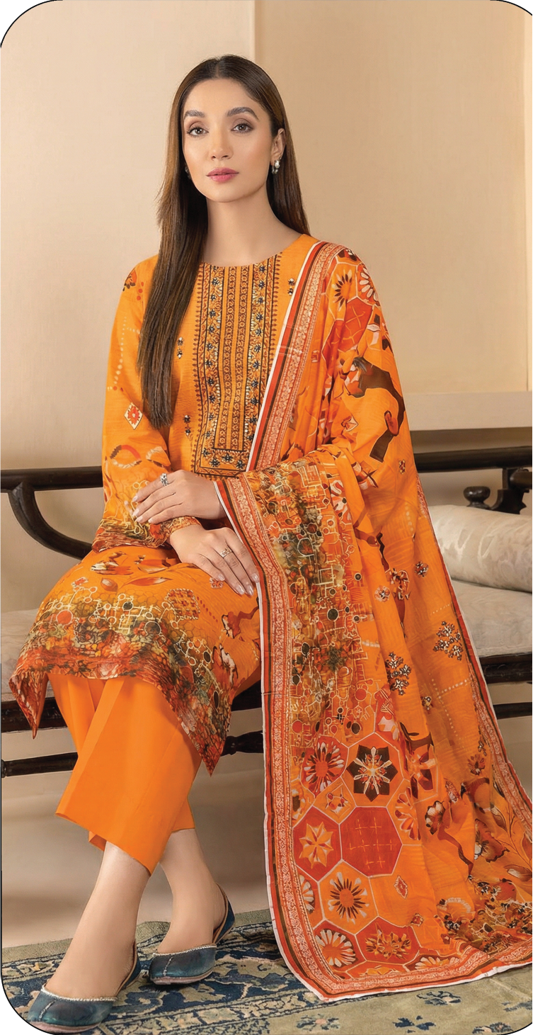 BANA DORA DOUBLE HEAD WITH VOILE DUPATTA 10