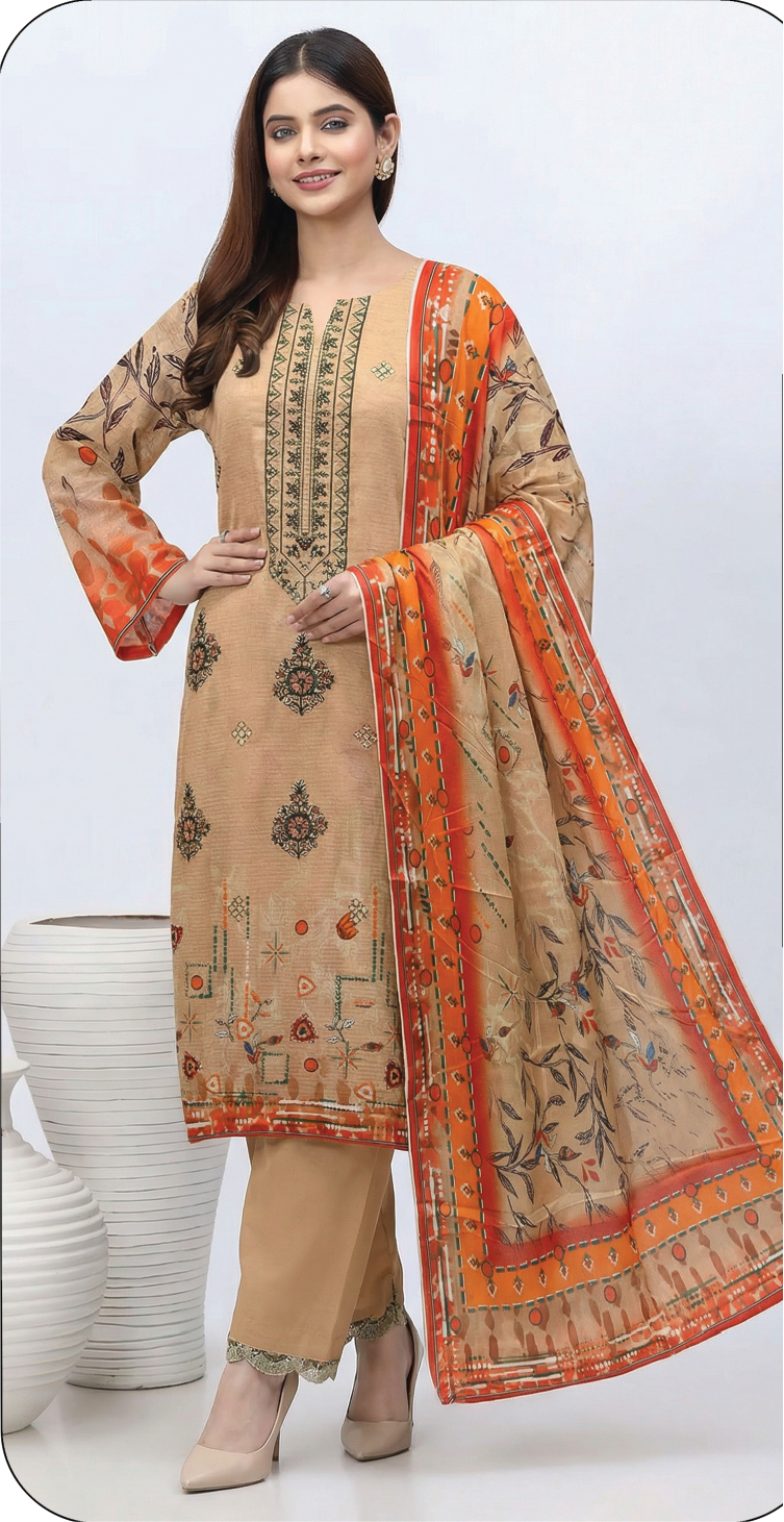 BANA DORA DOUBLE HEAD WITH VOILE DUPATTA 6