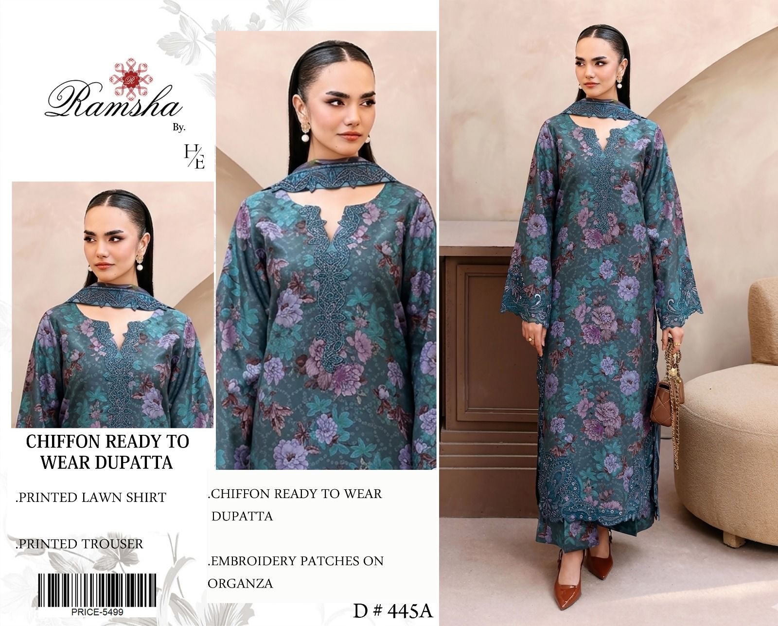 3 piece lawn suit