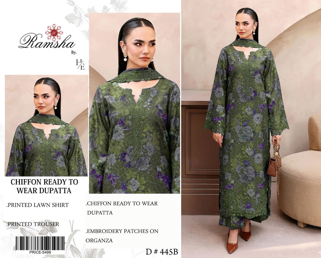 3 Piece lawn suit